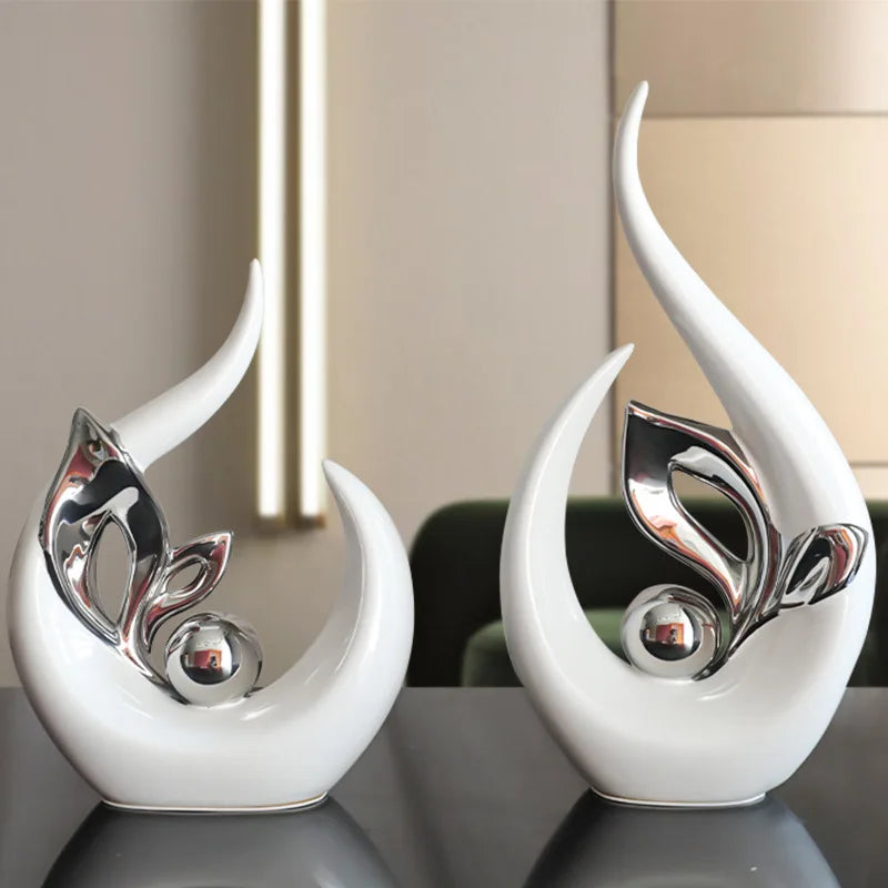 Afralia™ Lifelike Nordic Ceramic Figurine for Home Office Decor & Desk Craft Gift