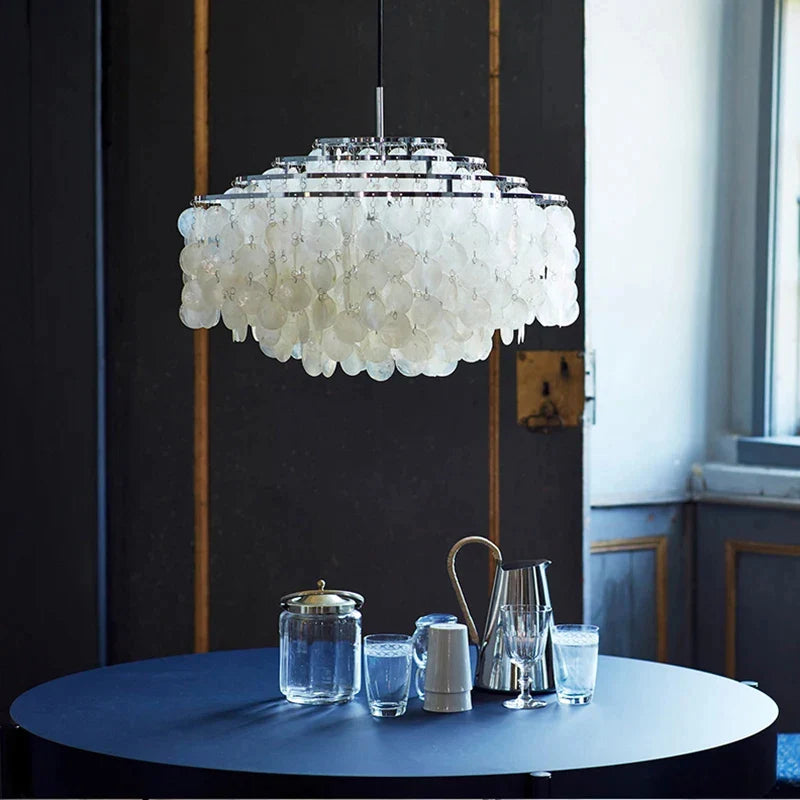 Afralia™ Nordic Luxury Shell Chandelier for Dining Room and Living Room Lighting