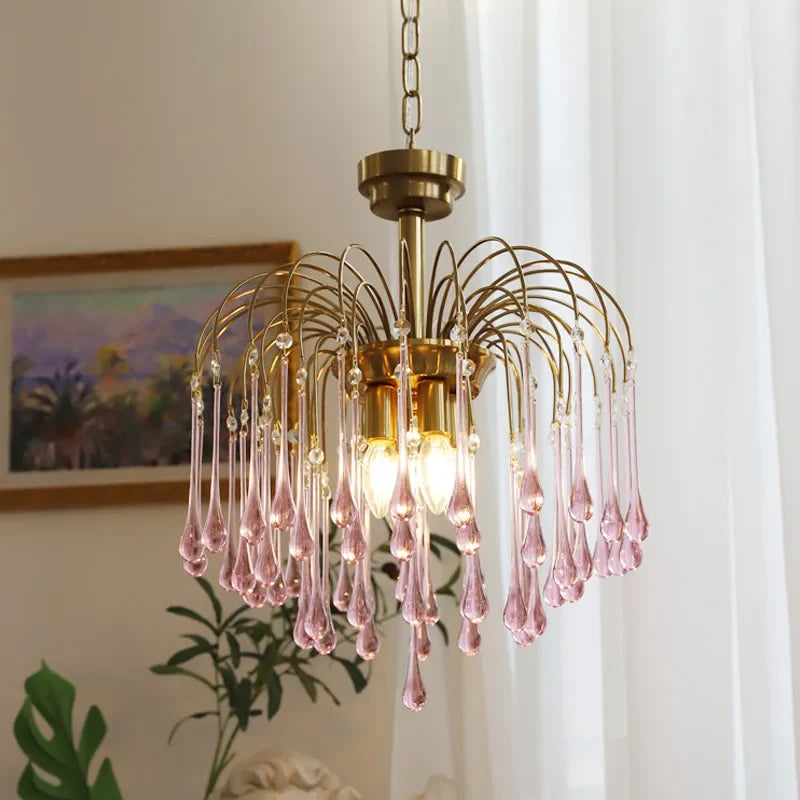 Afralia™ Crystal Chandeliers LED Ceiling Lamp Hanging Pendant Lights Luxury Room Decor