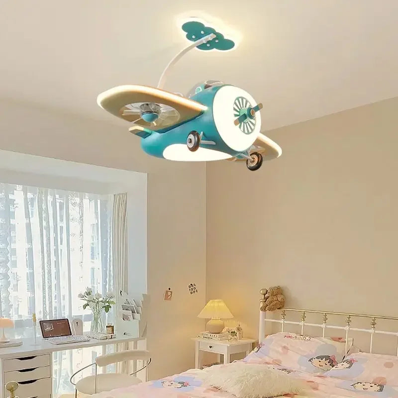 Afralia™ Kids Bedroom Bladeless Ceiling Fan with Remote Control & LED Light