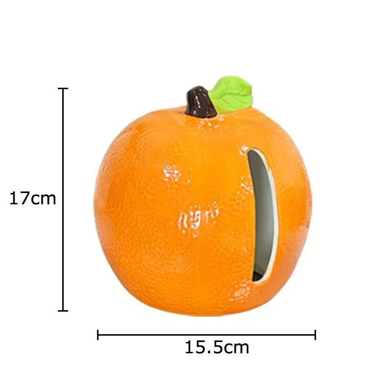 Afralia™ Ceramic Tangerine Tissue Box - Table Decoration & Paper Towel Case