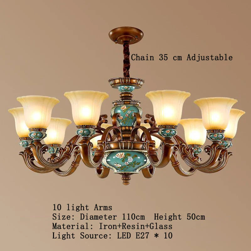 Afralia™ Classical Resin Chandelier for Luxurious Living Room, Dining Room, and Bedroom Lighting