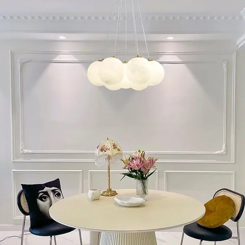 Afralia™ Glass Ball Chandelier: Modern French Style Ceiling Lamp for Home.