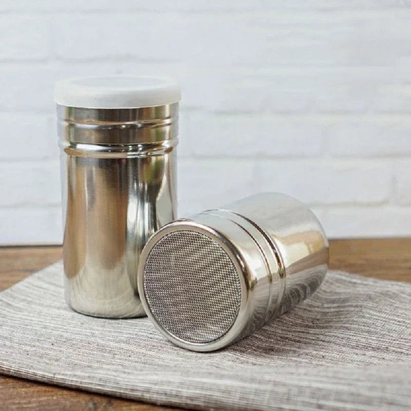 Afralia™ Stainless Steel Duster Jar for Coffee Cocoa Sugar Seasoning Sifter Lid