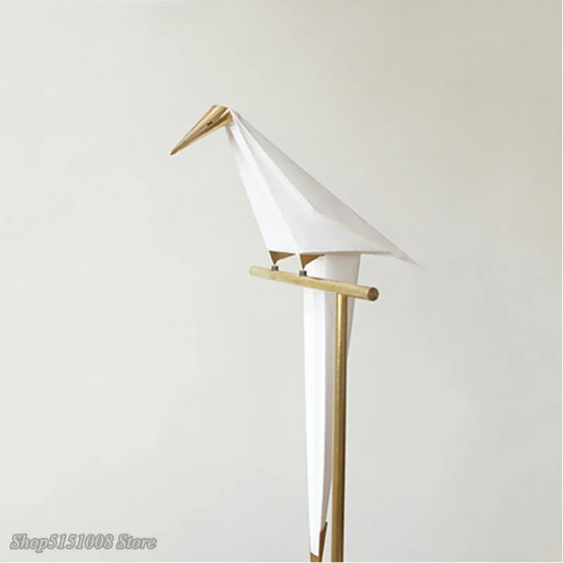 Afralia™ Bird Origami Floor Lamp | Nordic Gold Bedroom Living Room Study Reading Light