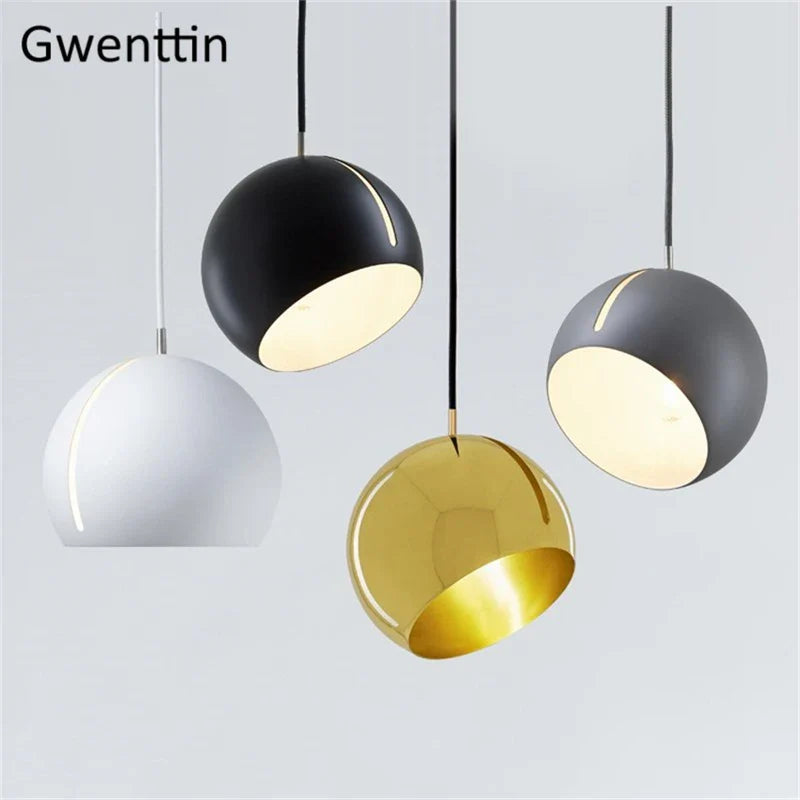 Afralia™ Gold Ball Pendant Light: Nordic Modern LED Hanging Lamp for Home Decor