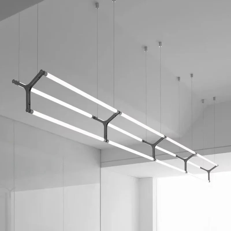 Afralia™ Modern Steel Bar LED Pendant Lights for Kitchen Island, Minimalist Acrylic Hanging Lamp Fixture