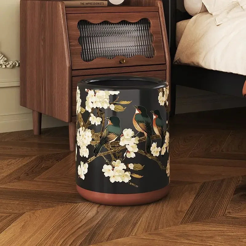 Afralia™ Retro Printed Plastic Garbage Bin.