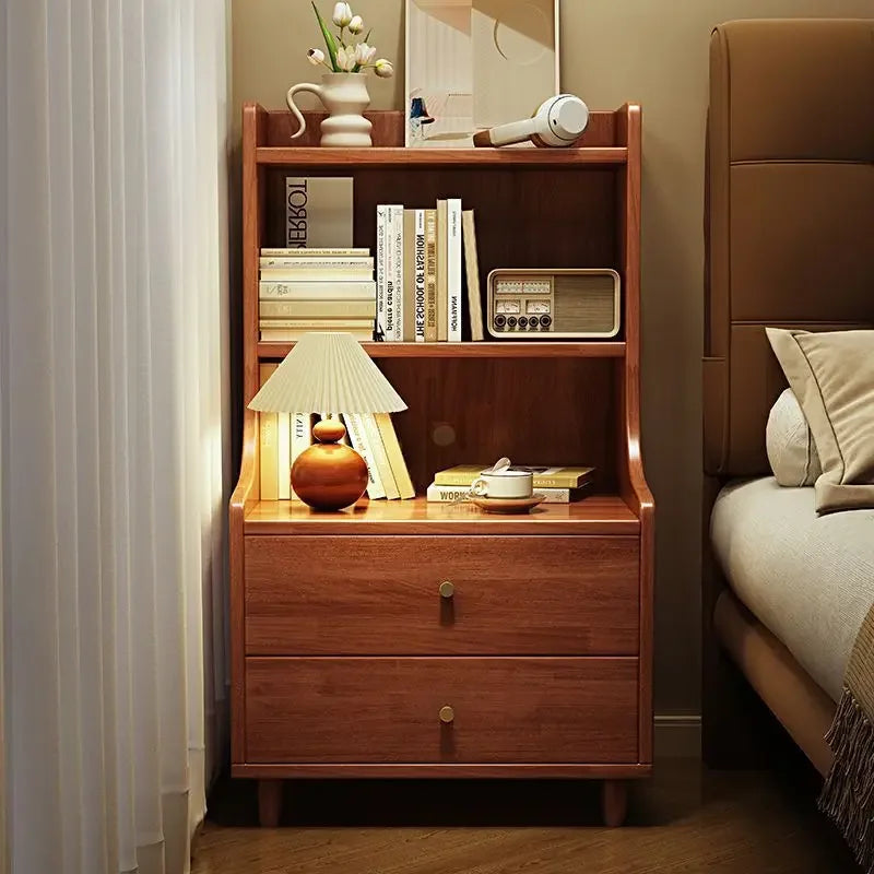 Afralia™ Solid Wood Bedside Tables: Narrow Study & Bedroom Cabinets for Simple Storage & Style