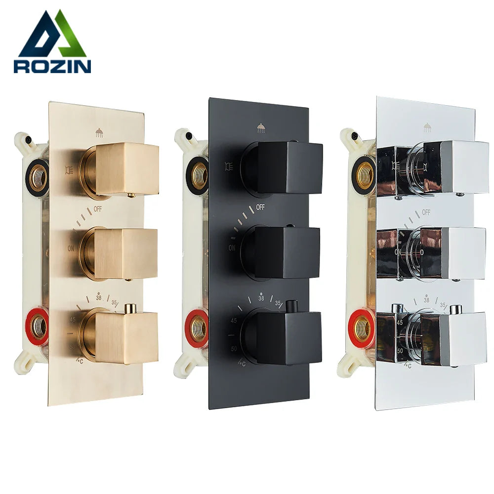 Afralia™ Thermostatic Shower Faucet Mixer Valve with 3-Way Temperature Control