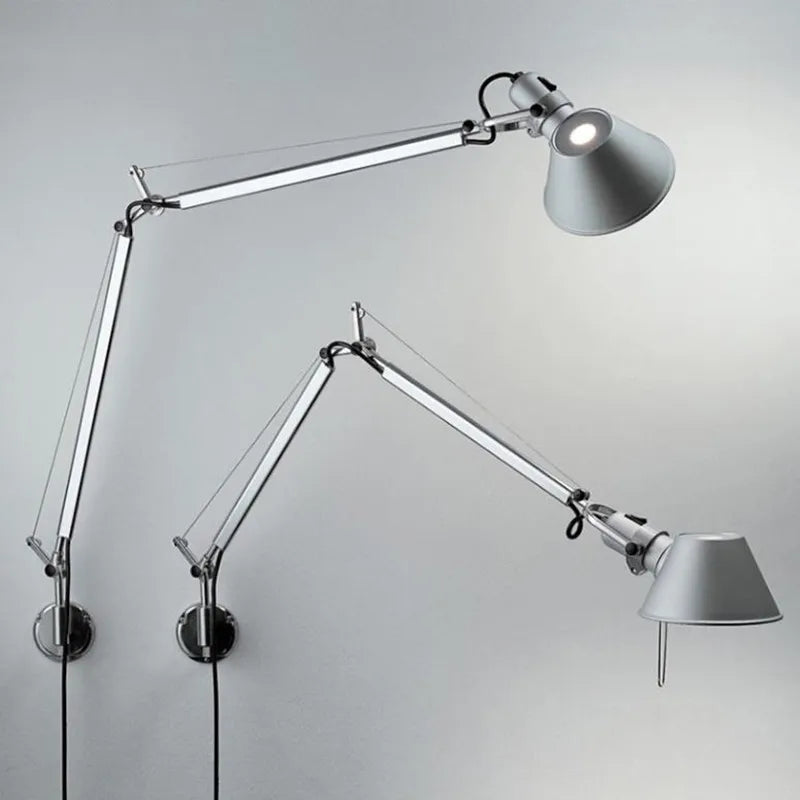 Afralia™ Silver Retro LED Floor Lamp Adjustable Standing Lamp for Bedroom & Living Room