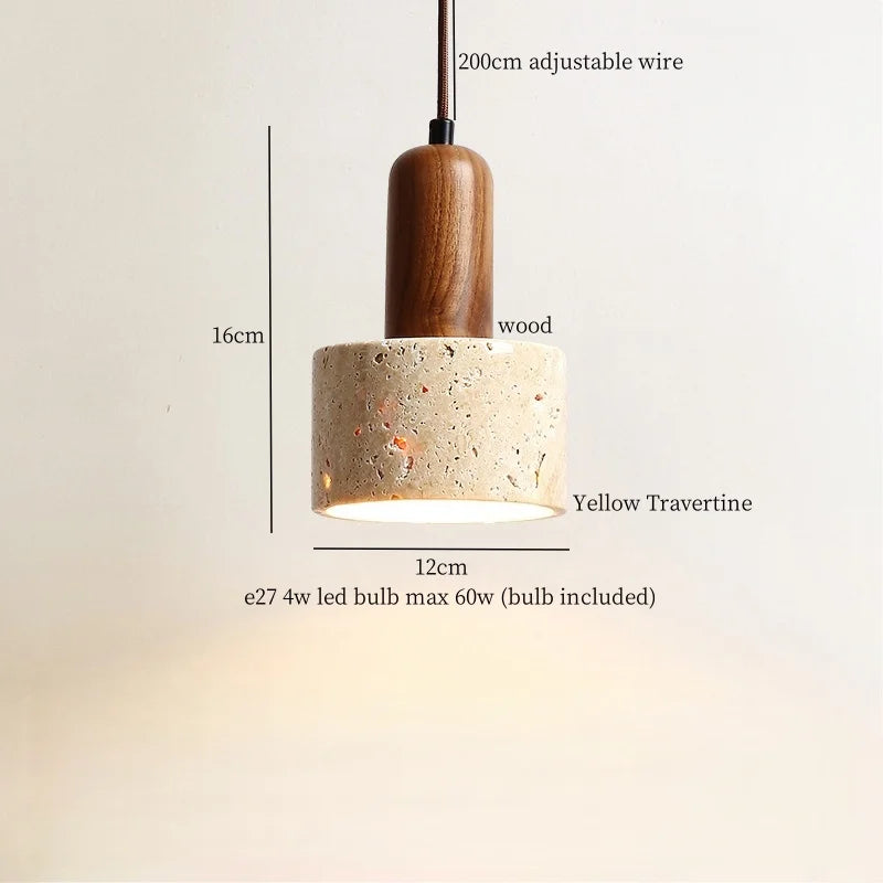 Afralia™ White Glass LED Pendant Light - Yellow Travertine Mid Century Hanging Lamps