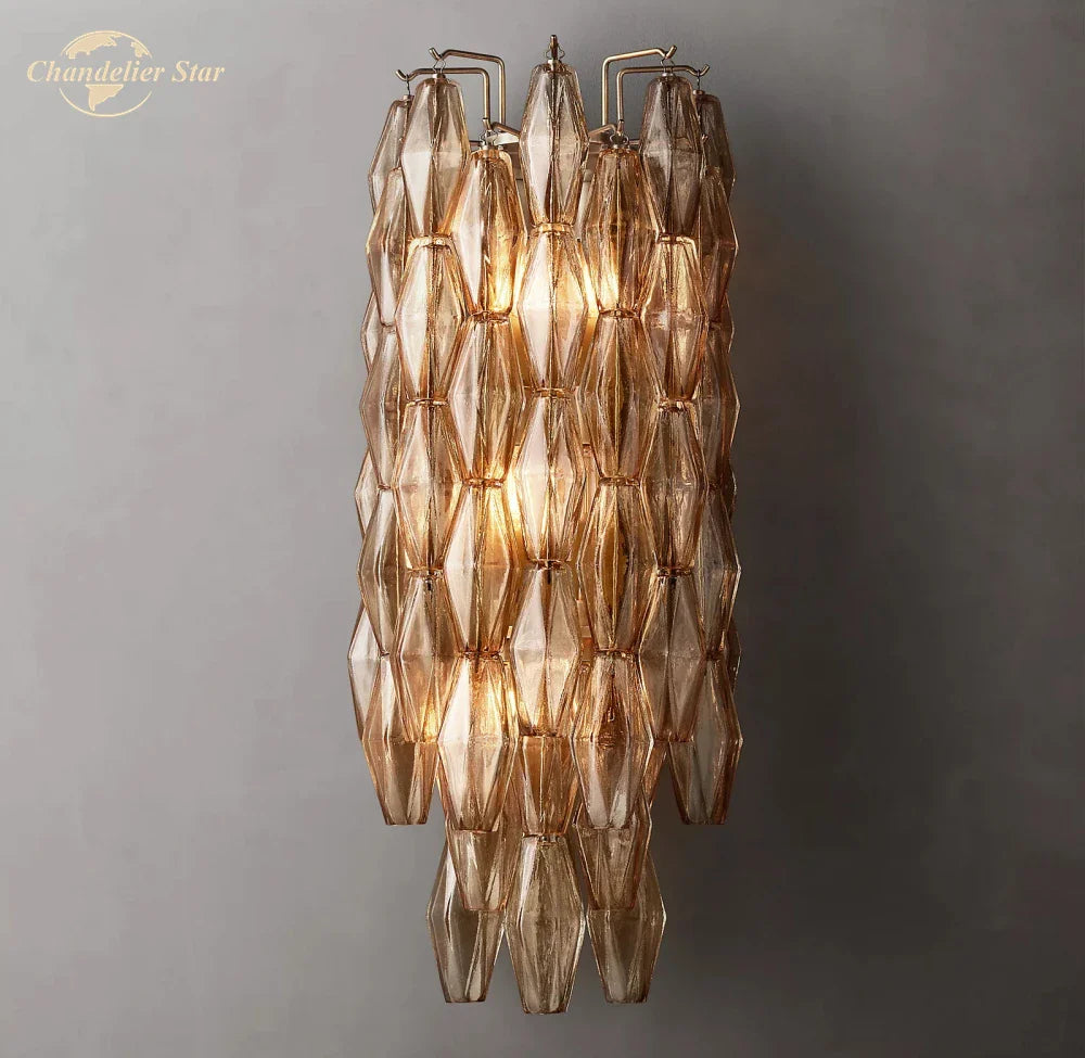 Afralia™ Chiara Glass LED Wall Sconce Light Fixture