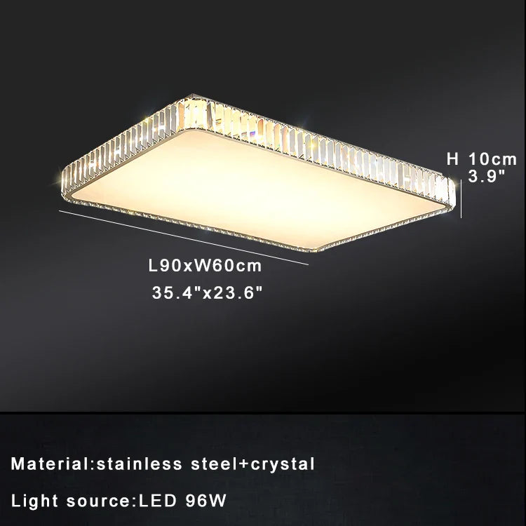 Afralia™ Luxury Crystal Ceiling Light, Modern LED Gold/Silver, Dimmable, Round/Square Design