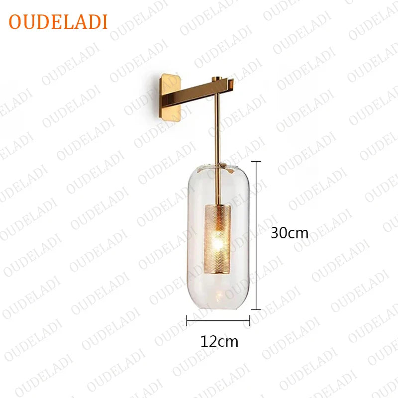 Afralia™ Modern Glass Wall Sconce | LED Bedroom Light Fixture | Nordic Living Room Indoor Lamp
