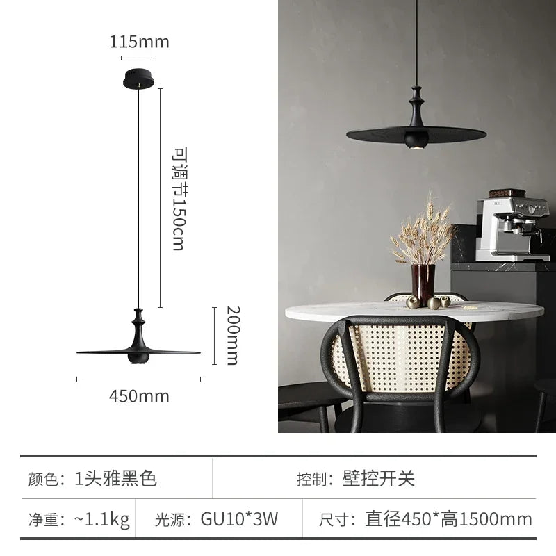 Afralia™ Solid Wood Flying Saucer Pendant Light for Home Decor and Lighting