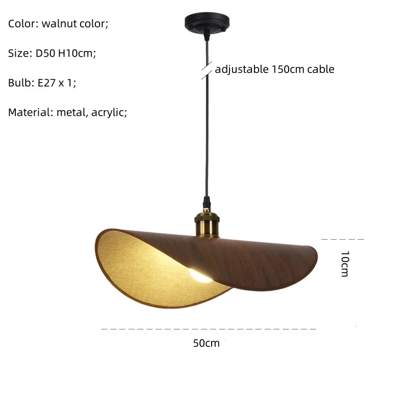 Afralia™ Retro Hat LED Pendant Light: Nordic Minimalist E27 Dining Room Hanging Lamp