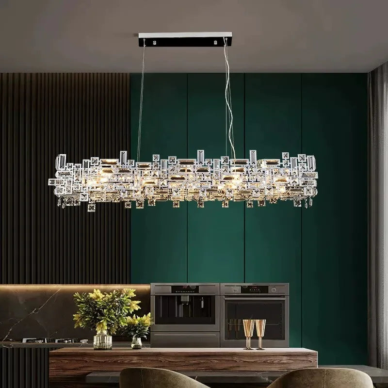 Afralia™ Elegant Crystal Chandelier for Living Room, Bedroom & Dining Area