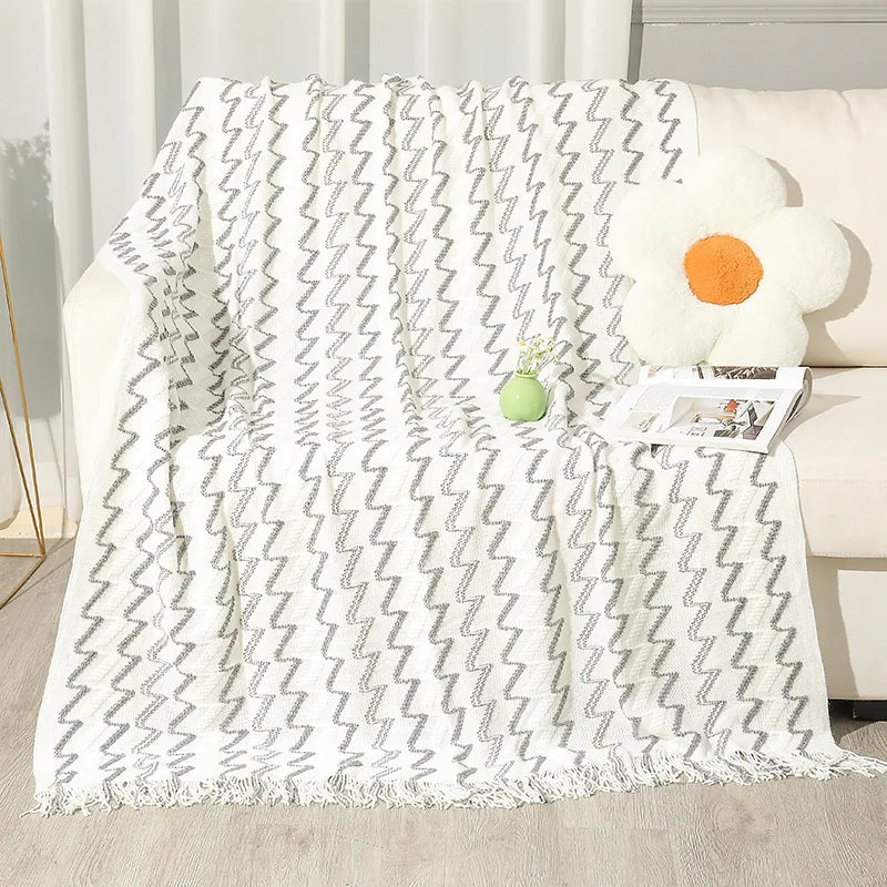 Afralia™ Wave Knit Blanket - Multi-Purpose Travel & Nap Shawl