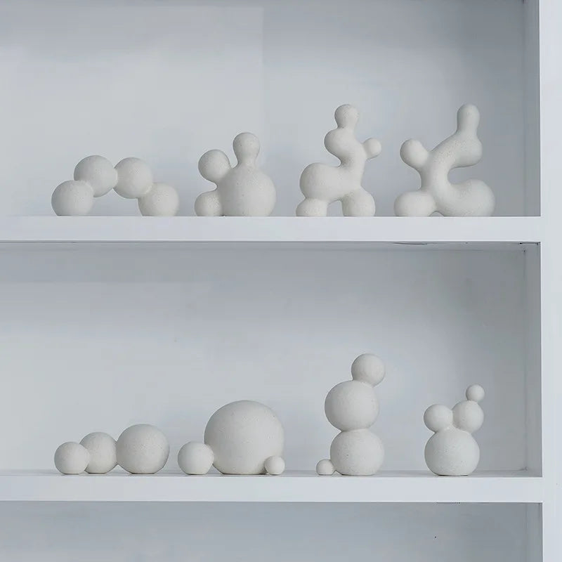 Afralia™ Geometric Ceramic Handicraft Sculpture: Abstract Circular Desktop Ornament for Home Decor