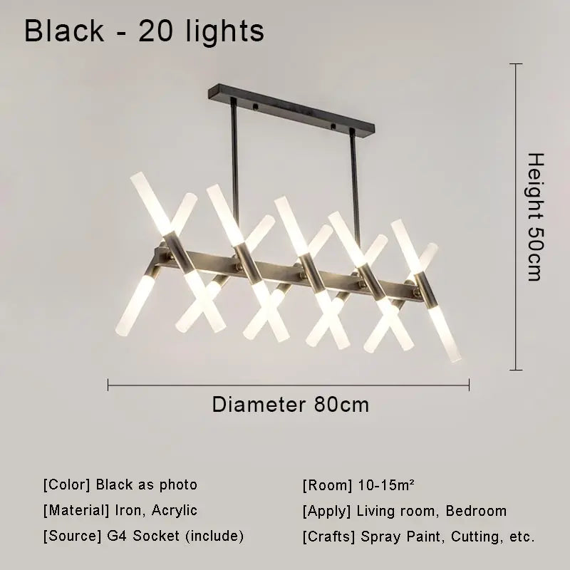 Afralia™ Nordic Design Living Room Chandelier LED Light Fixture for Kitchen Bedroom Dining Decor