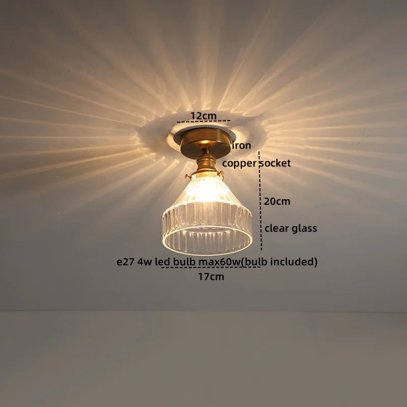 Afralia™ Modern Glass Copper LED Ceiling Light Chandelier for Home, Living Room, Kitchen