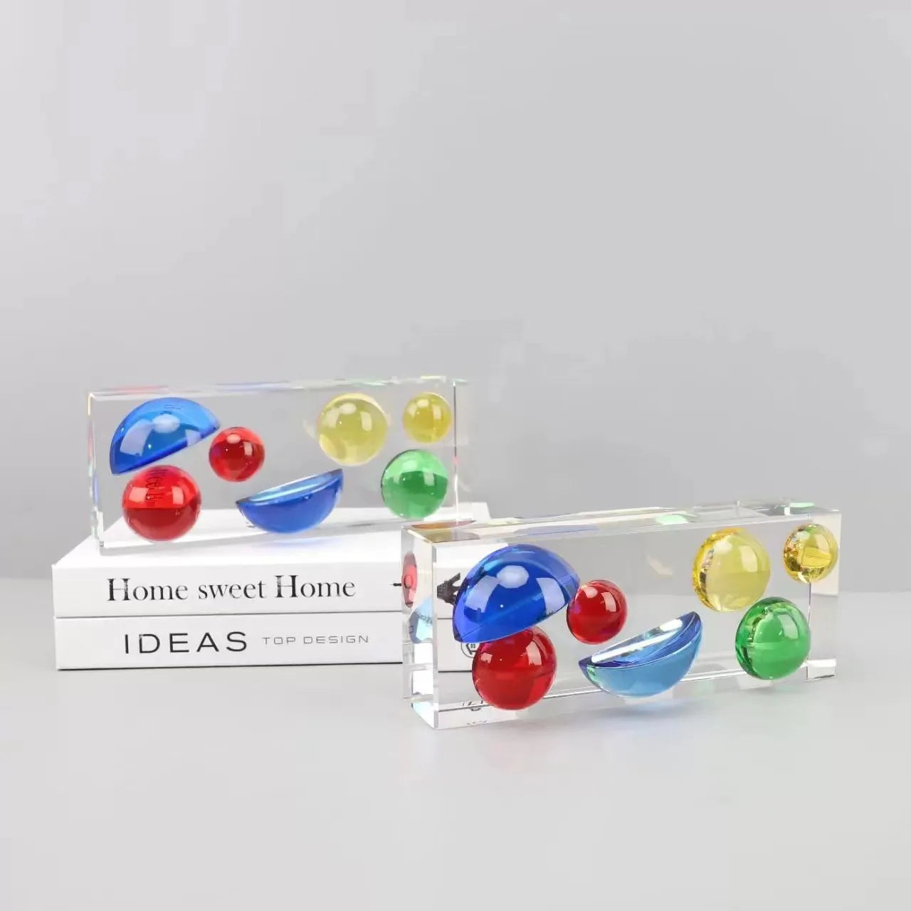 Afralia™ Colorful Crystal Sphere Half Round Home Decoration Ornament