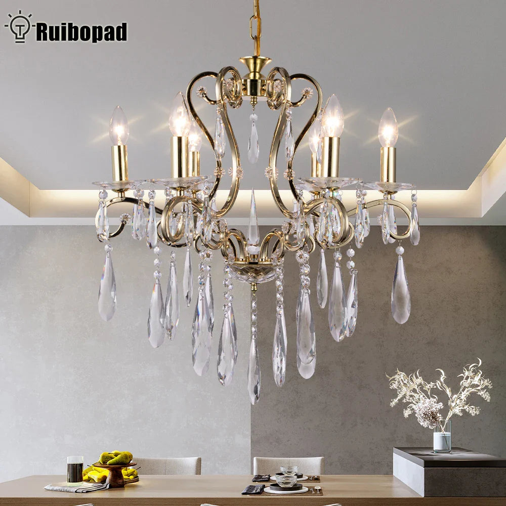 Afralia™ Crystal LED Chandelier for Kitchen Dining Living Bedroom Room