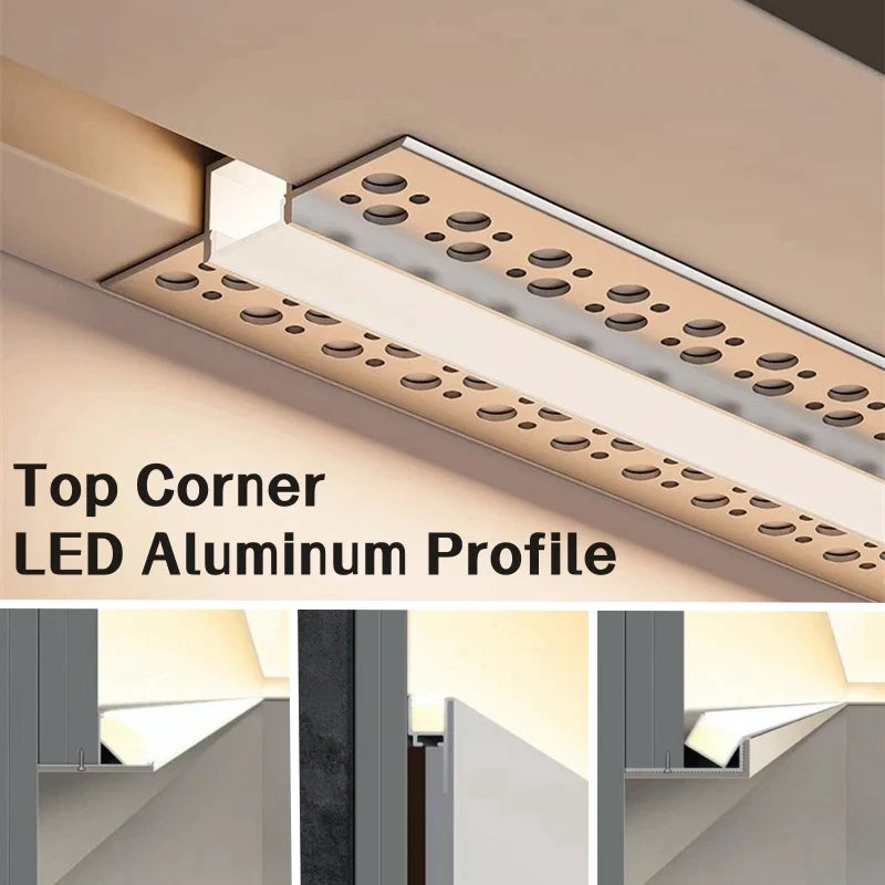 Afralia™ LED Aluminum Profile Recessed Waist Line Channel for Backlighting Corners