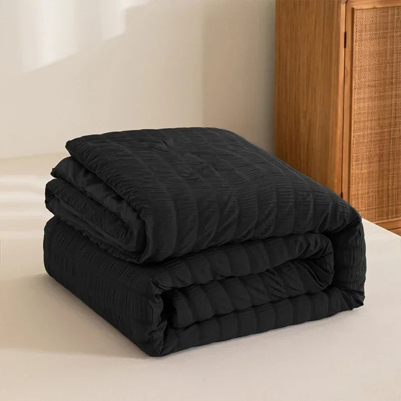 Afralia™ Seersucker Queen Duvet: Soft & Breathable All-Season Comforter Blanket