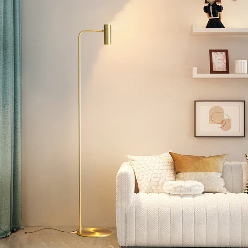 Afralia™ Brass Floor Light: Modern Rotatable Standing Lamp for Living Room, Bedroom, Hotel