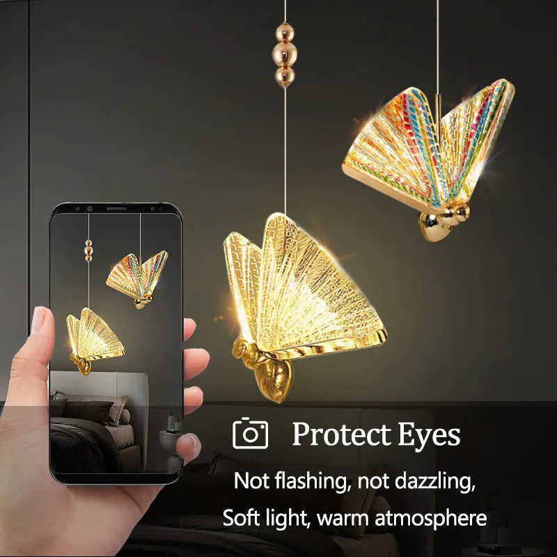 Afralia™ Butterfly Led Pendant Lights for Bedside Living Dining Room Kitchen