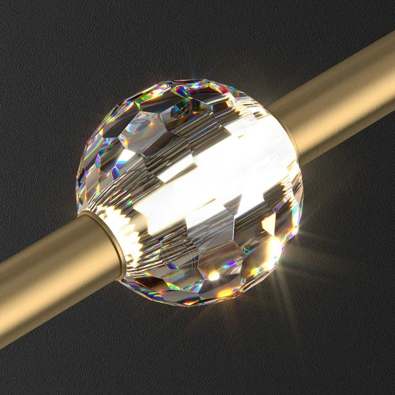 Afralia™ Crystal LED Chandelier for Nordic Bedroom, Living Room & TV Background Wall.