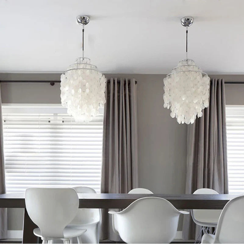 Afralia™ Nordic Shell Wind Chime Chandelier LED Pendant Light