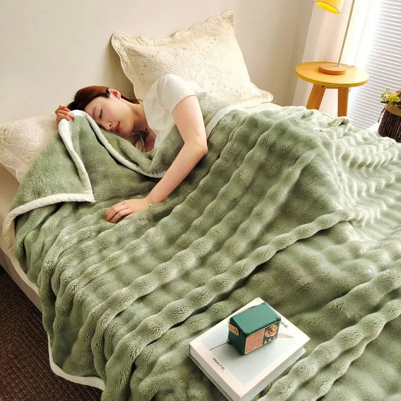 Afralia™ Bubble Velvet Blanket: Soft Cozy Flannel Sofa Cover, Single/Double, Office Nap & Air Conditioning