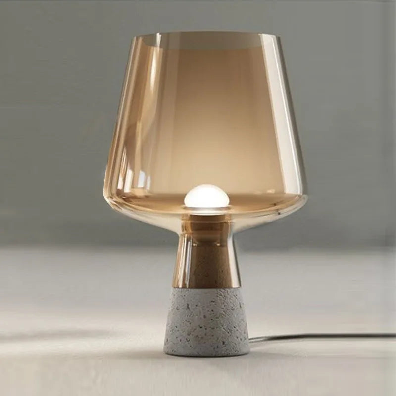 Afralia™ Nordic Concrete Table Lamp for Living Room Garden Bedroom Study Gray Glass Light