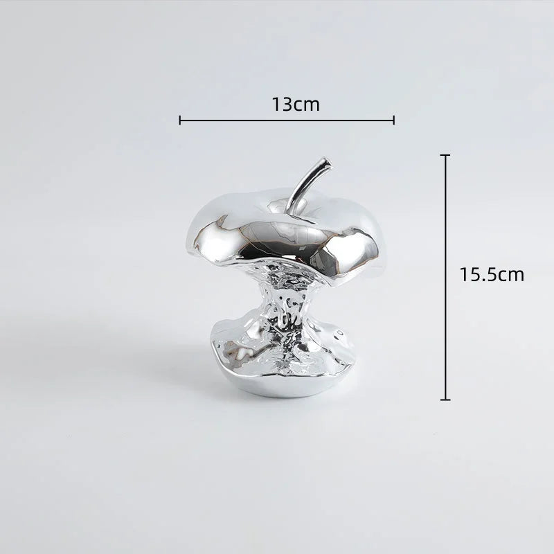Afralia™ Silver Apple Resin Handicraft Decorative Figurine for Room Decoration