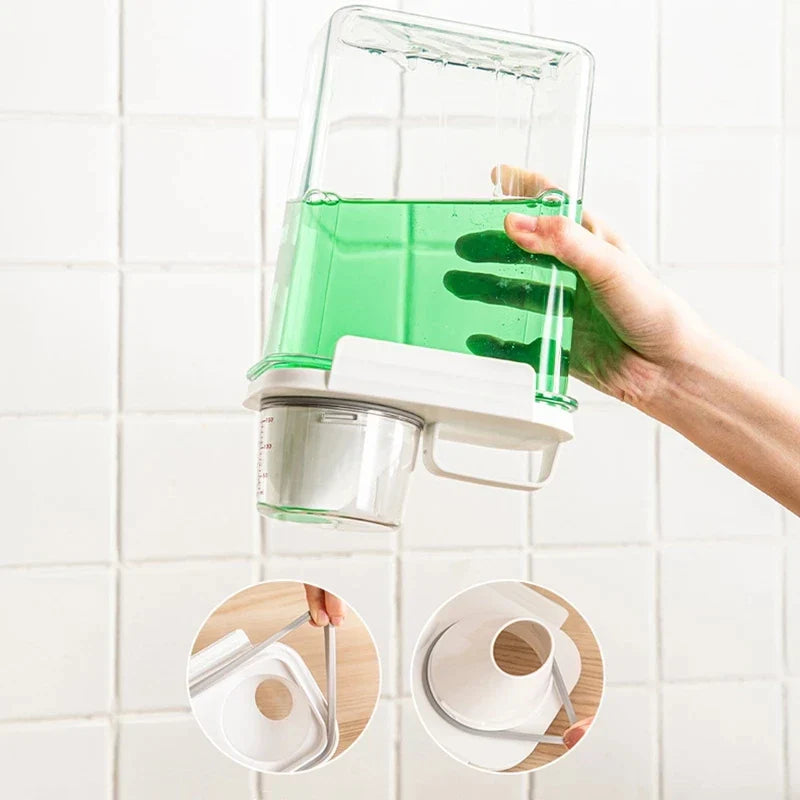 Afralia™ Laundry Powder Dispenser Container with Measuring Cup - Transparent Storage Jar