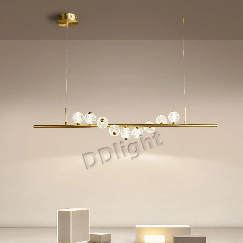 Afralia™ Elegant Pearl Necklace LED Ceiling Chandelier for Living Room and Bedroom