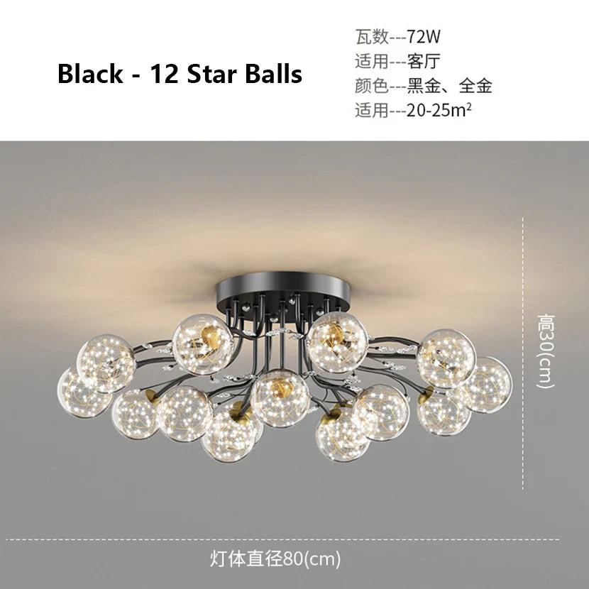Afralia™ Crystal Flower Ceiling Lamp LED Chandelier for Bedroom Living Room Branch Decor