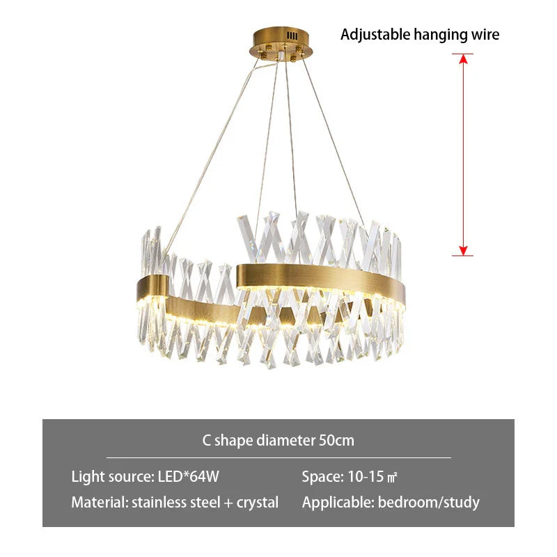 Afralia™ Gold Metal S Shape LED Pendant Lamp for Luxury Living, Bedroom, and Hotel