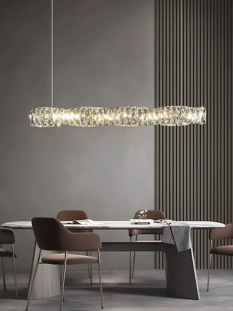 Afralia™ Modern Gold Crystal LED Chandelier for Dining Room & Bar Tables