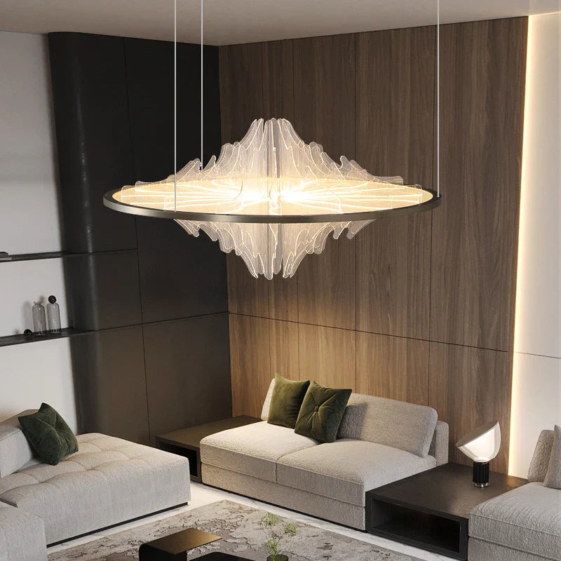 Afralia™ Modern Round Pendant Chandelier for Dining Room with Creative Ceiling Lighting