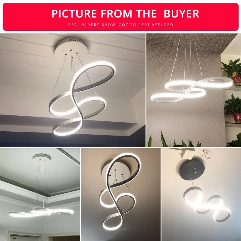 Afralia™ Special-shaped LED Pendant Chandelier for Nordic Dining Living Bedroom Kitchen