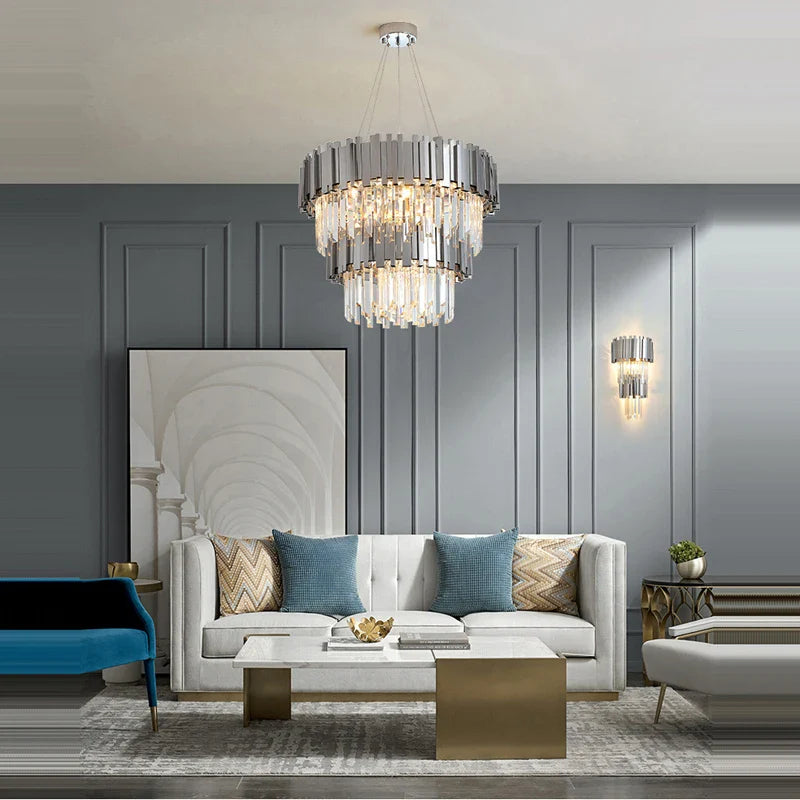 Afralia™ Crystal LED Chandelier Suspension Lighting for Foyer