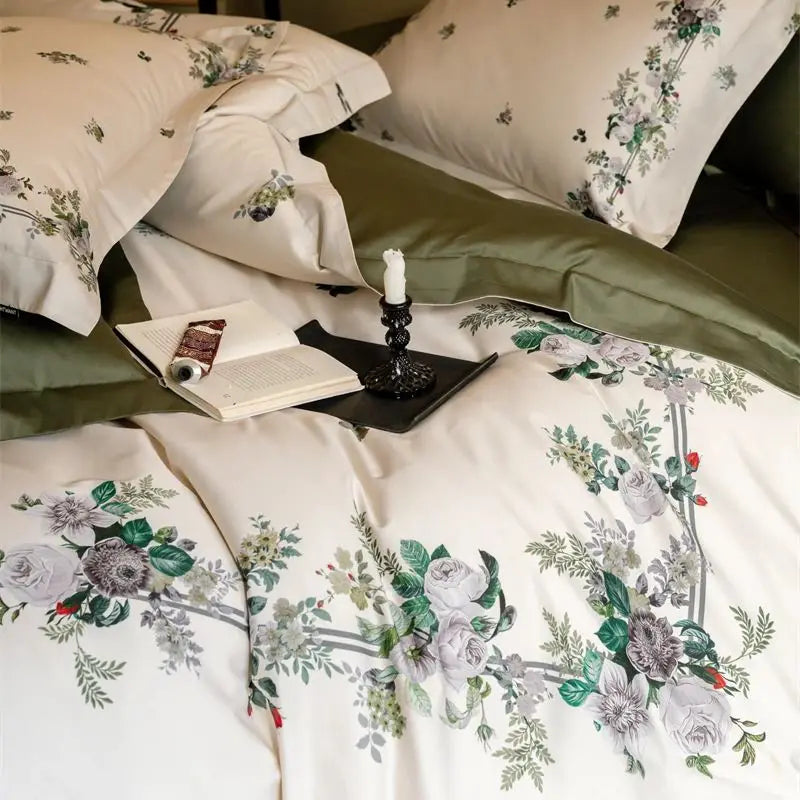 Afralia™ American Pastoral 1000TC Egyptian Cotton Floral Bedding Set