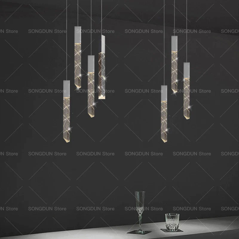 Afralia™ Crystal Loft Chandelier for Duplex Living Room & Stairwell, Long Hanging Lighting