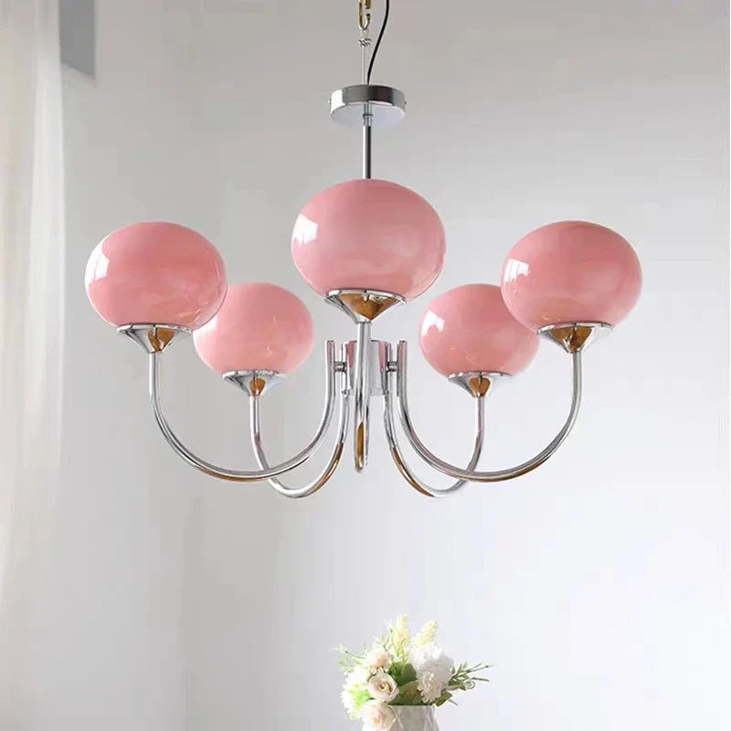 Afralia™ Glass Ball Chandelier: Creative Bauhaus Arts for Girls Bedroom & Home Decor