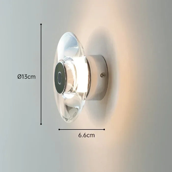 Afralia™ Crystal Bedside Wall Lamp: Modern Minimalist Circular Design for Home