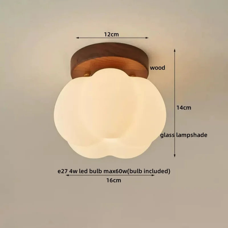 Afralia™ Walnut Copper LED Ceiling Light Modern Home Lighting Luminaria